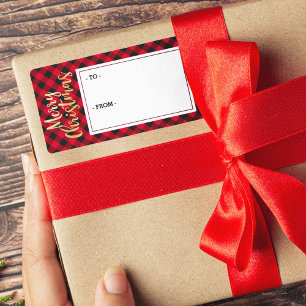 Feliz Navidad Red Buffalo Tapado Pegatina Etiqueta