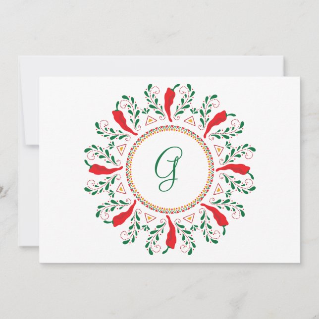 Feliz Navidad Red Chile Pepper tarjeta de vacacion (Anverso)