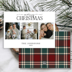 Feliz Navidad Red & Green Plaid Multi Photo