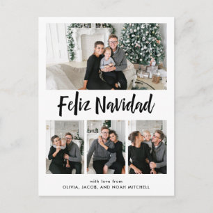 Feliz Navidad  Red multifotografía en blanco y neg