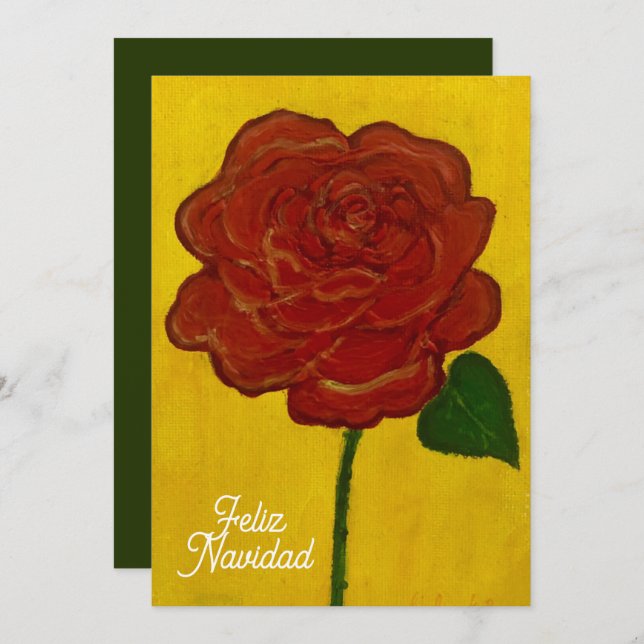 Feliz Navidad Red Rose Painted (Anverso / Reverso)