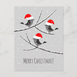Feliz Navidad Red Santa Hat Birds