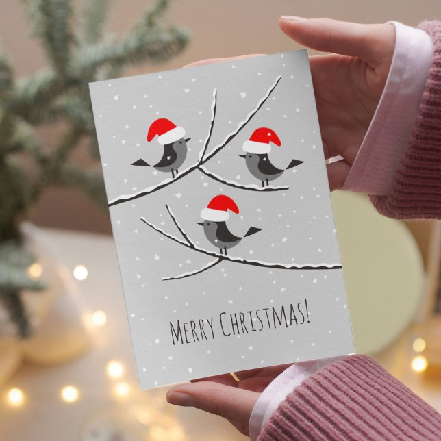 Feliz Navidad Red Santa Hat Birds (Subido por el creador)