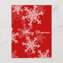 Feliz navidad Red White Snowflakes Minimalista