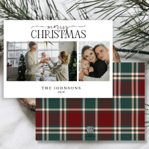 Feliz Navidad Red y Green Plaid 2 Foto