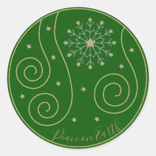 Feliz Navidad: Redonda de Pegatinas de "Snowflake 