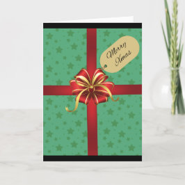 Feliz Navidad regalo de vacaciones tarjeta de salu