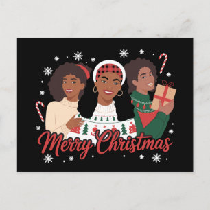 Feliz Navidad Reina Negra Chica Africana Melanina