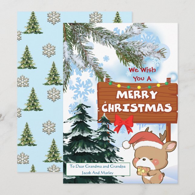 Feliz Navidad Reno Adorable (Anverso / Reverso)
