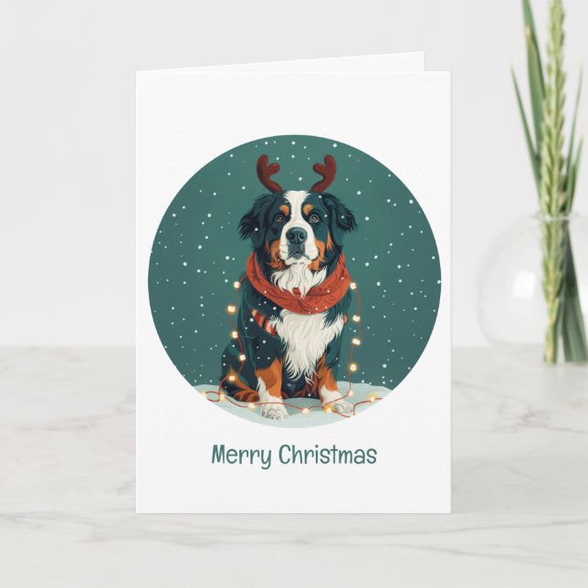 Feliz navidad reno Bernese Mountain Dog (Anverso)