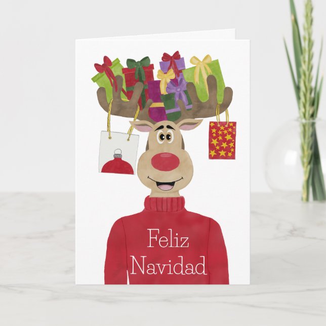 Feliz Navidad, reno Navidad español (Anverso)