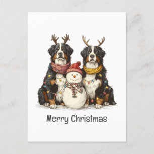 Feliz Navidad reno Perros de Montaña Bernese