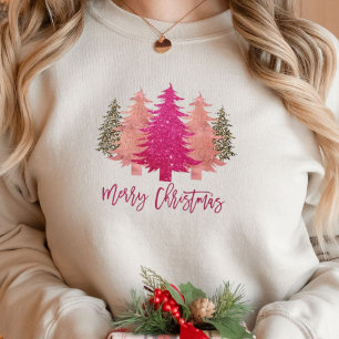 Feliz Navidad Retro Camiseta de Árboles de Navidad