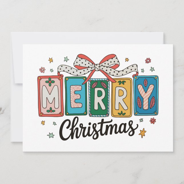 Feliz Navidad Retro Coquette Bow Girly Holiday (Anverso)