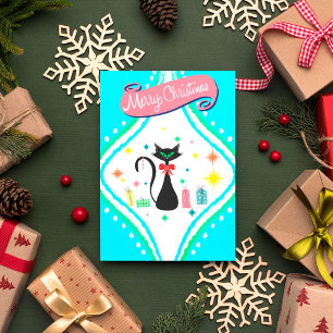 Feliz Navidad Retro Gato Siamés