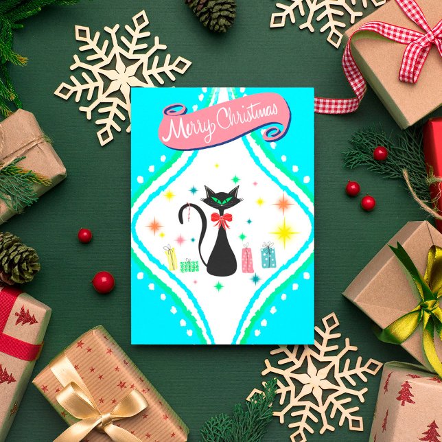Feliz Navidad Retro Gato Siamés (Subido por el creador)