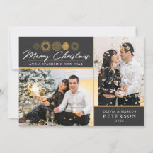 Feliz Navidad Retro Oro Burst Fotos Saludo