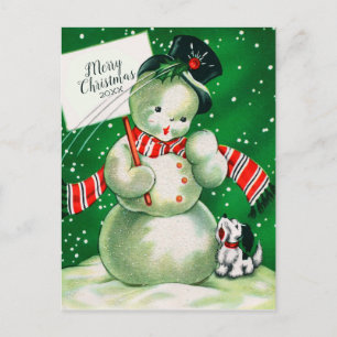 Feliz Navidad Retro Snowman