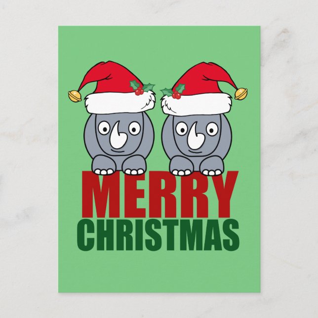 Feliz Navidad Rhino Cute (Anverso)