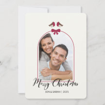 Feliz Navidad Robin y Arco de Lazo Rojo