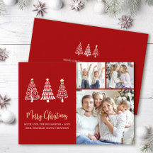 Feliz Navidad Rojo 3 Foto Árboles Divertidos Scrip