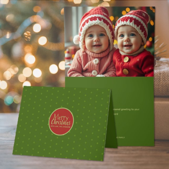 Feliz Navidad Rojo Añadir foto tarjeta de festivid (Subido por el creador)