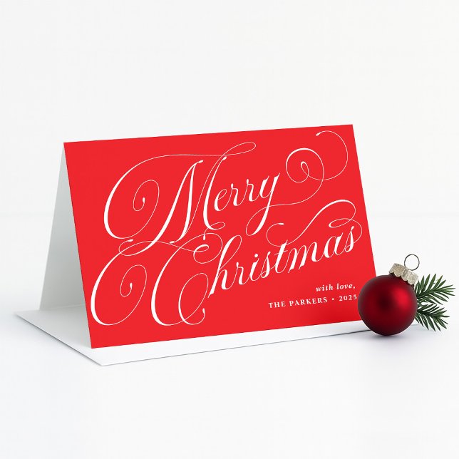 Feliz Navidad | Rojo con caligrafía elegante (Subido por el creador)