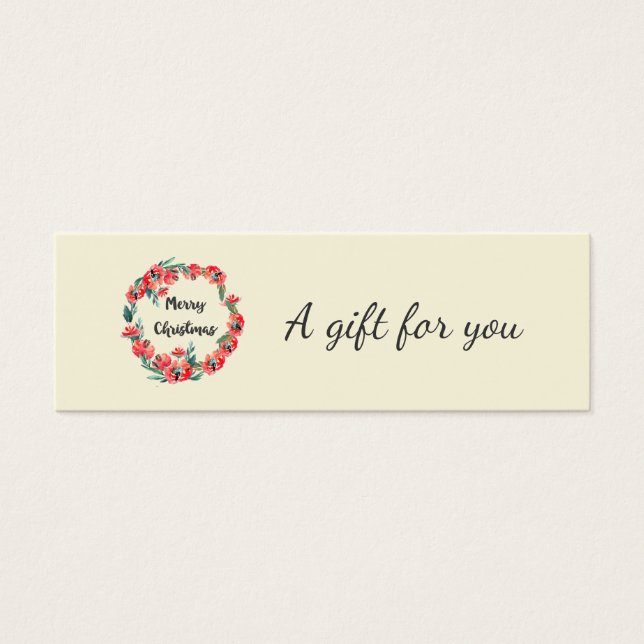Feliz Navidad Rojo Floral Agua Wreath (Frente)