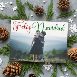 Feliz Navidad Rojo Verde Escritura Foto Español