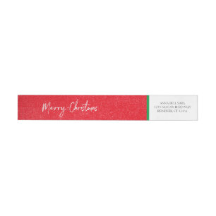 Feliz Navidad Rojo y Verde Nieve - Dirección Blanc