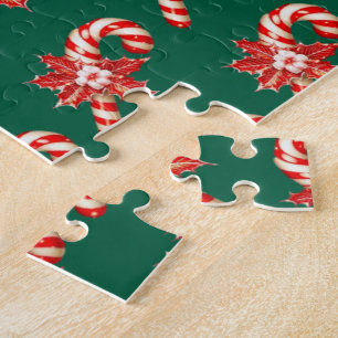 Feliz Navidad Rompecabezas de Caramelo Verde Cazad