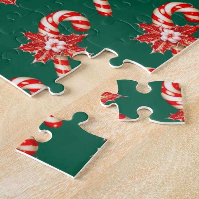Feliz Navidad Rompecabezas de Caramelo Verde Cazad (Lado)