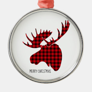 Feliz Navidad Ronda de Ornamento de Moose