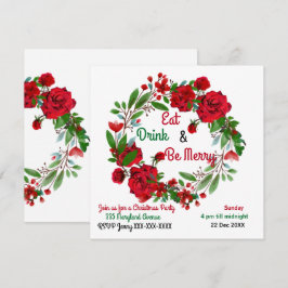 Feliz navidad Rosas rusos acuarela Wreath