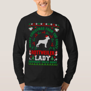 Feliz Navidad Rottweiler Lady Ugly Sweater Fitt