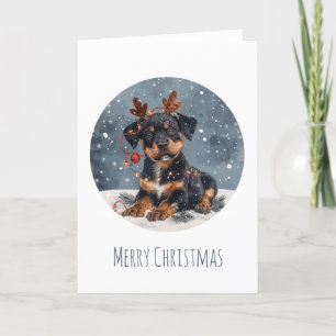 Feliz Navidad Rottweiler Perro Reno
