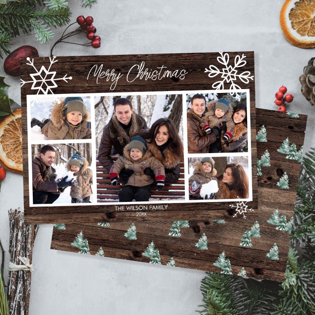 Feliz Navidad Rustic Collage de fotos Familia (Subido por el creador)
