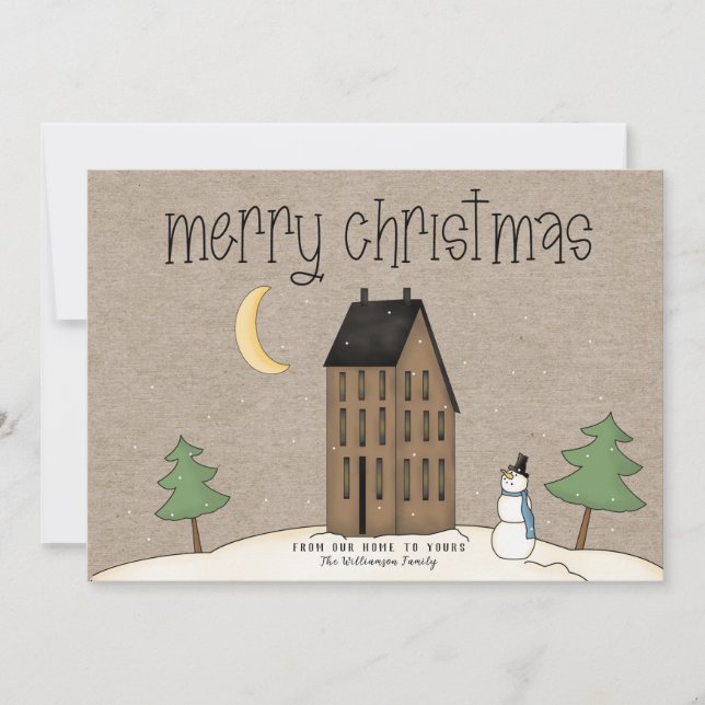 Feliz Navidad Rustic Country Holiday Card (Anverso)