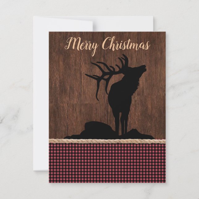 Feliz Navidad Rustic Elk (Anverso)