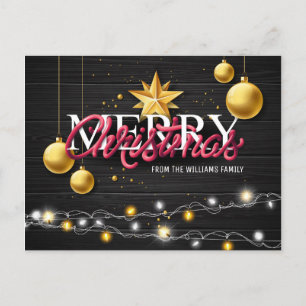 Feliz Navidad Rustic Wood Black Moderne Photo