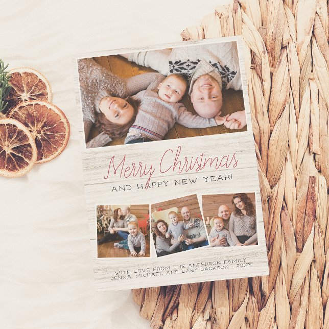 Feliz Navidad Rustic Wood Moderno 4 Festividades d (Subido por el creador)