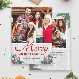 Feliz Navidad Rústica Birch Mistletoe 2 Foto