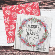 Feliz Navidad Rústica de granja de invierno Navida