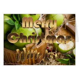 Feliz Navidad Rústico Picnic Manzana Fruta