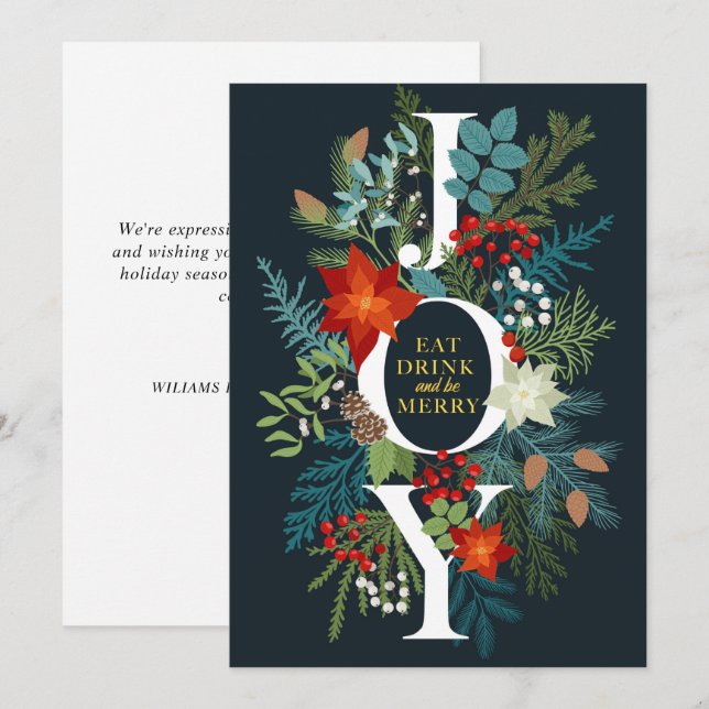 Feliz Navidad Saludo corporativo JOY (Anverso / Reverso)