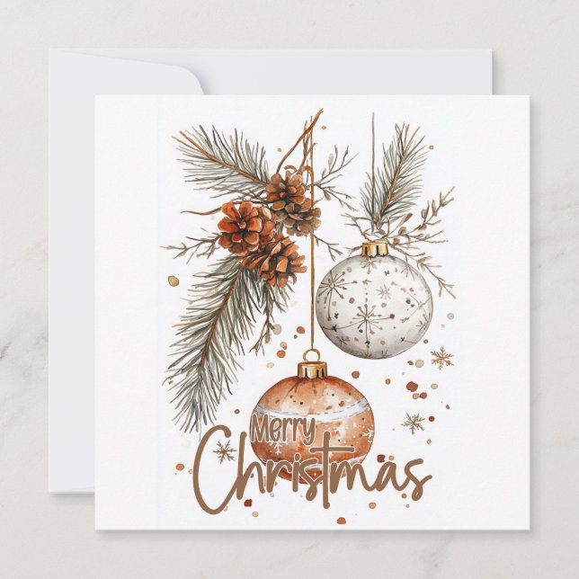 Feliz Navidad Saludo Rústico (Anverso)