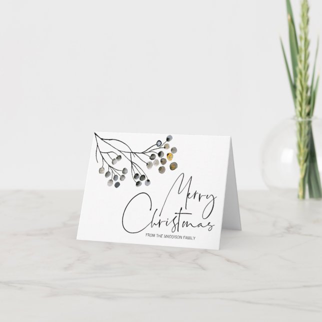 Feliz Navidad Saludos Elegantes Tarjeta (Anverso)