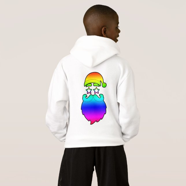 Feliz Navidad Santa Arcoiris Hoodie (Reverso completo)