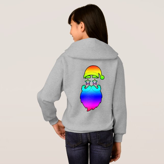 Feliz Navidad Santa Arcoiris Hoodie (Reverso completo)