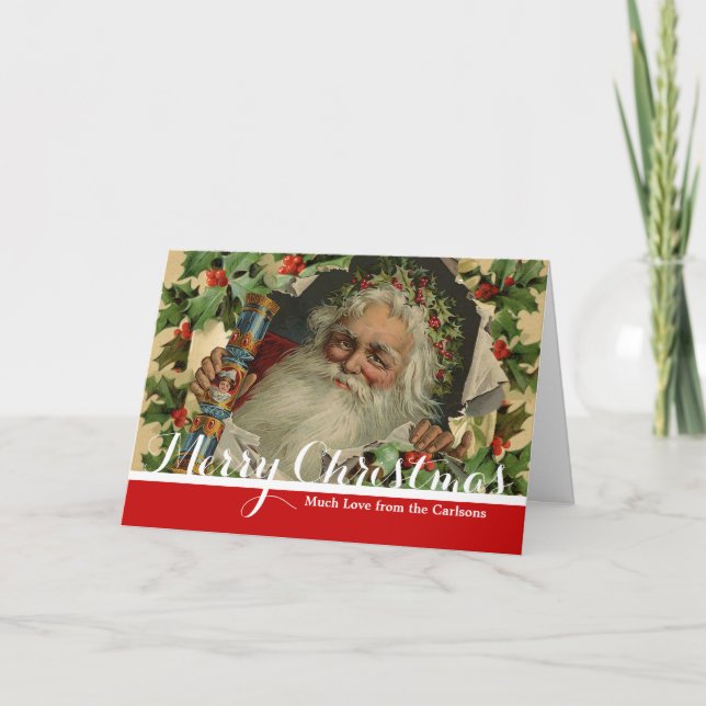 Feliz Navidad Santa Claus Antiguo clásico (Anverso)